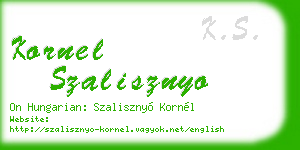 kornel szalisznyo business card